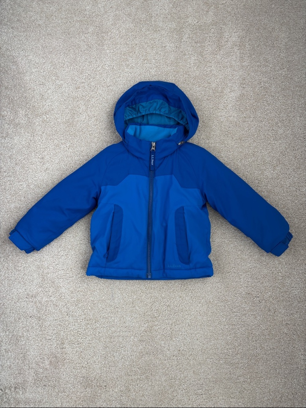 LL Bean Boys Outdoor Jacket Puffer Thinsulate Insulation Size 2T Packable Hood